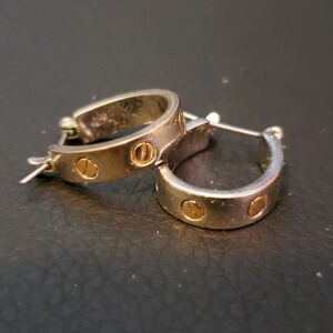 *EARRINGS,  silver and gold tone